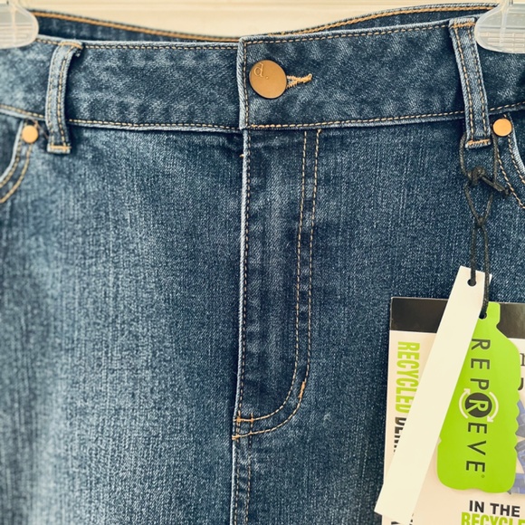 d.jeans 14W Denim Midi Stretch Skirt Navy Blue Jeans Knee Length - Picture 3 of 10